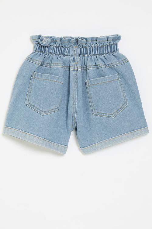 Paperbag denim shorts - blue