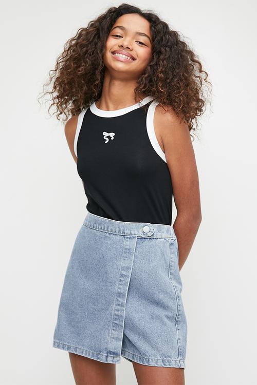 Denim skort - blue