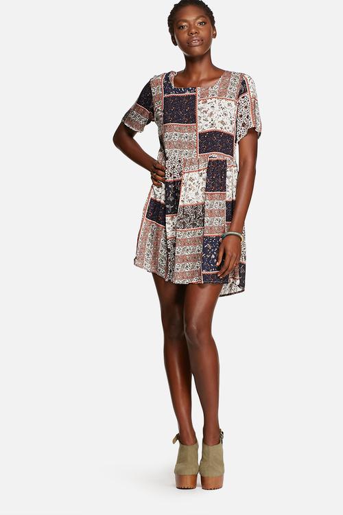 Patchwork Babydoll Dress