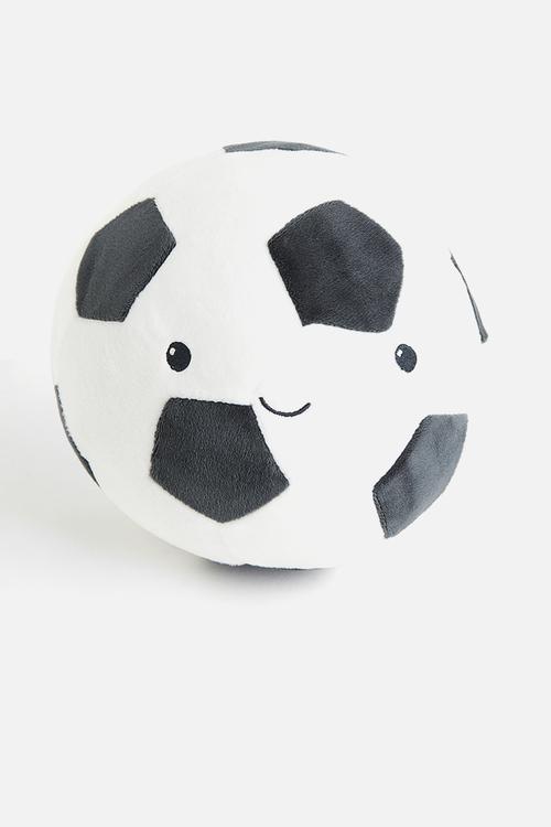 Soft toy ball - white/black