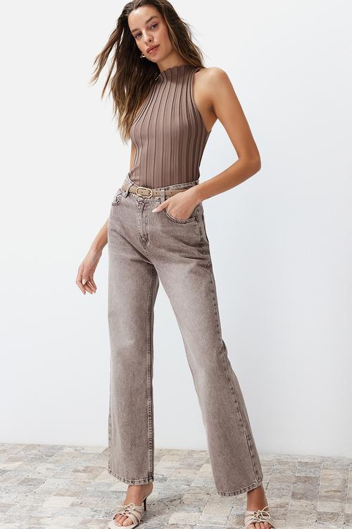 Premium Yarn/Special Yarn Knitwear Blouse - Beige