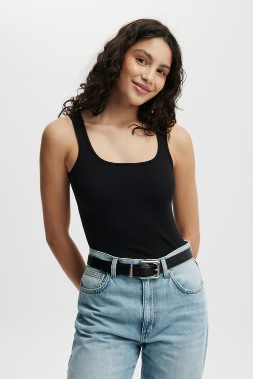 Byron Scoop Tank - Black
