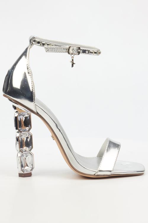 Tower 1 stiletto heel - silver