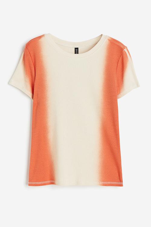 Fitted t-shirt -  light beige & ombre