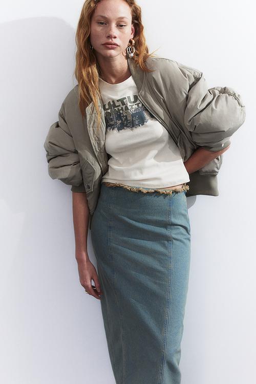 Fitted T-shirt - beige