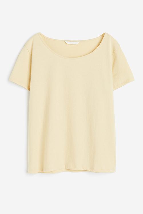 Cotton T-shirt - pale yellow