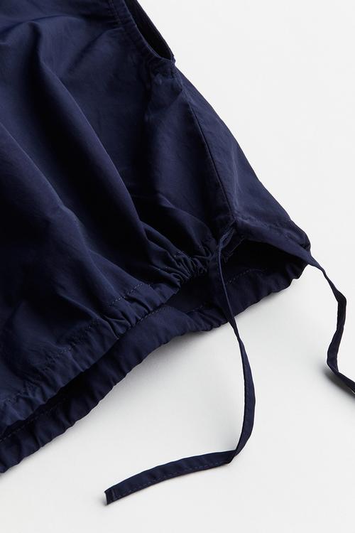 Drawstring-detail cropped top - blue