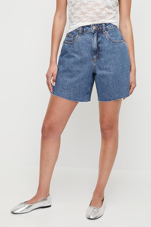 Curvy Relaxed Denim Short - Sea Blue