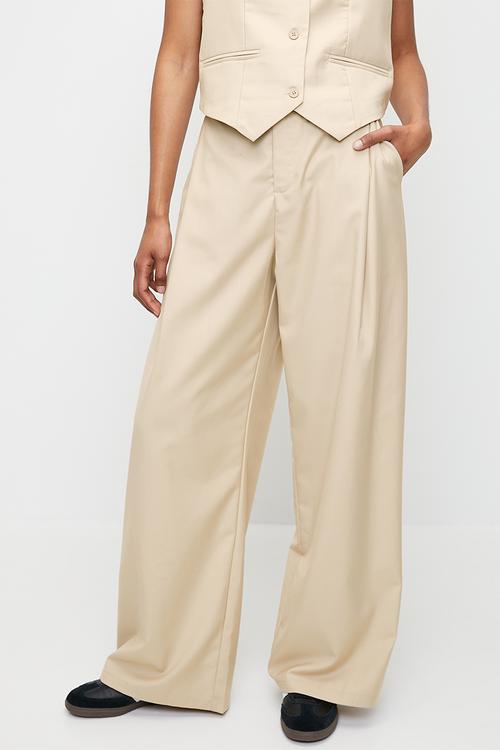Co-ord midrise wide leg - neutral