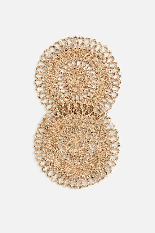 2-Pack jute place mats - beige