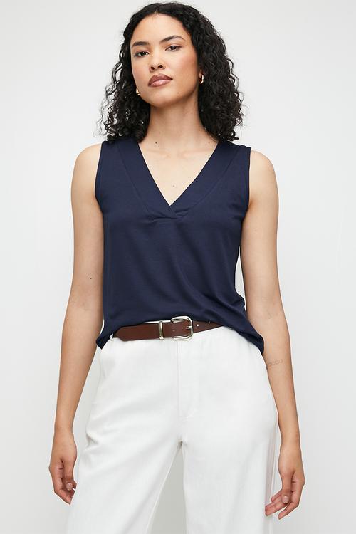 V- Neck Vest - Navy