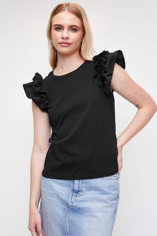 Ruffle Top - Black