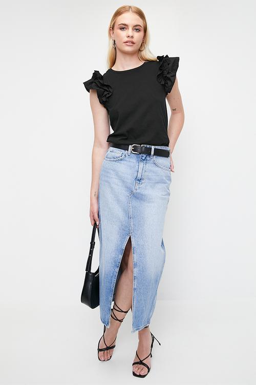 Ruffle Top - Black