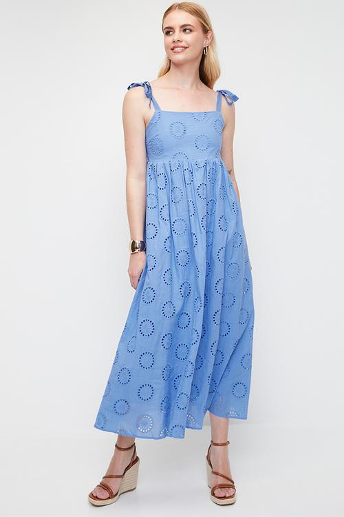 Anglaise babydoll dress - blue