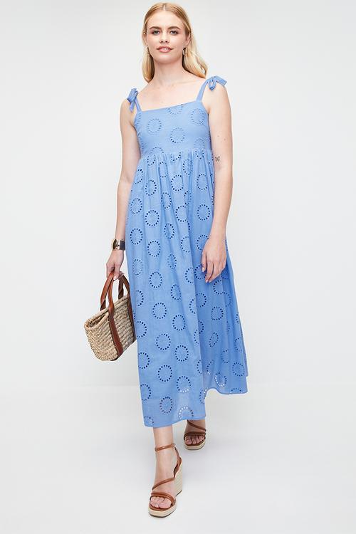 Anglaise babydoll dress - blue