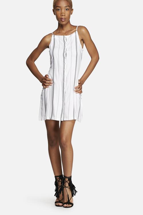 Stripe Button Front Dress