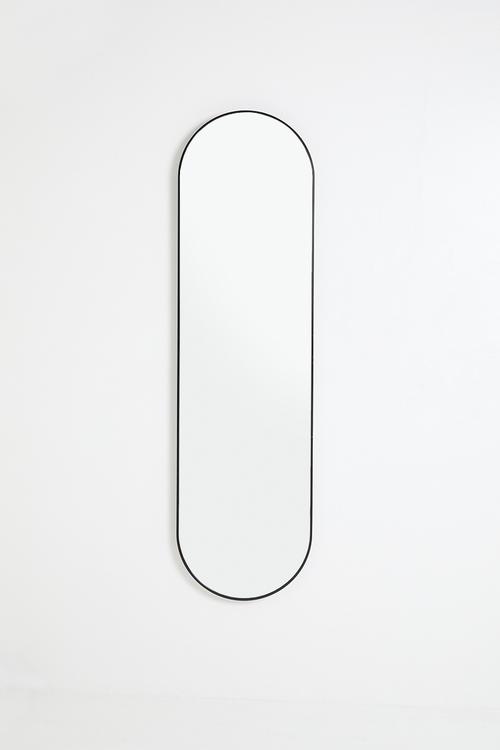 Aluminum Framed Full length Pill Mirror - Black