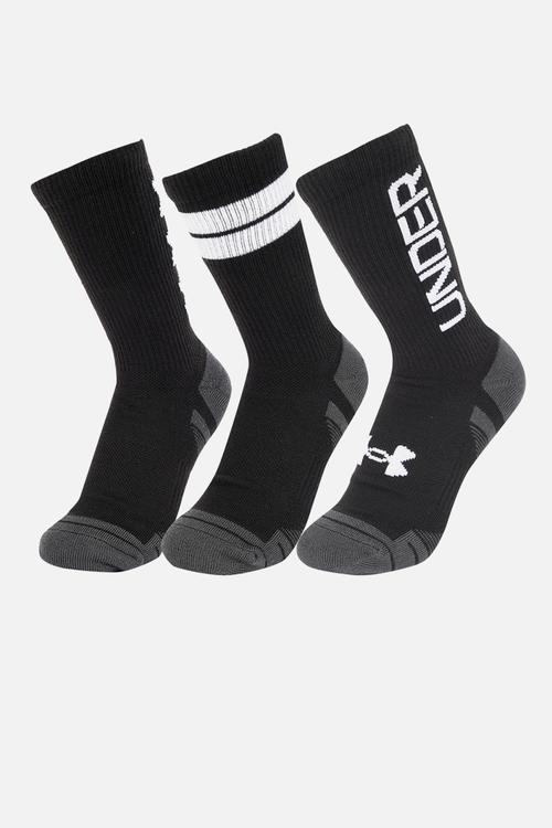 Ua perf tech nov 3pk crew regular - black & white