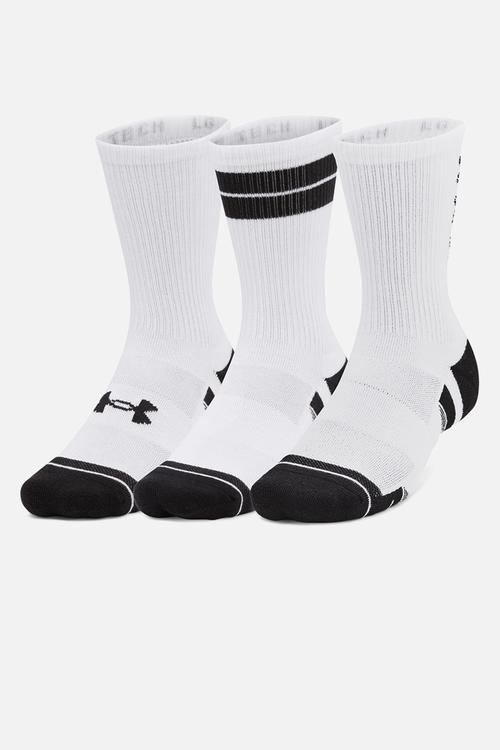 Ua perf tech nov 3pk crew regular -  white & black