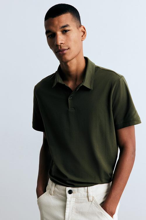 Slim fit polo shirt - dark khaki green