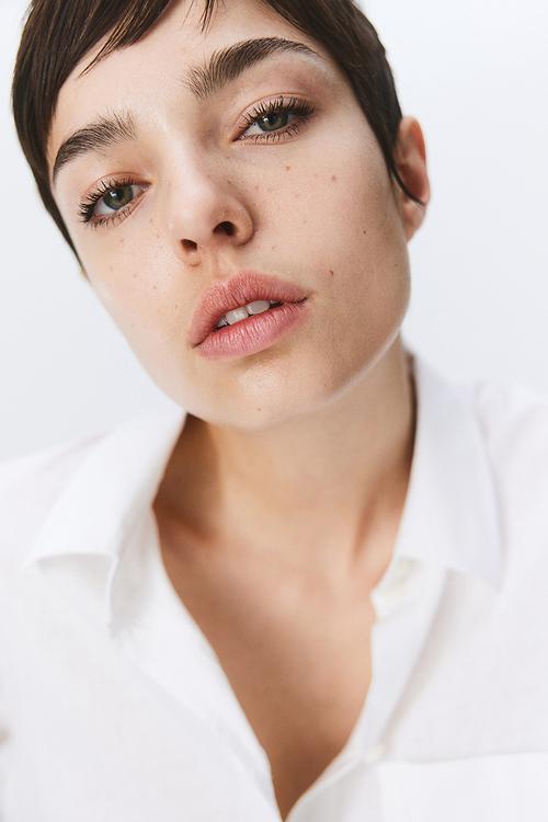 Linen-blend shirt - white