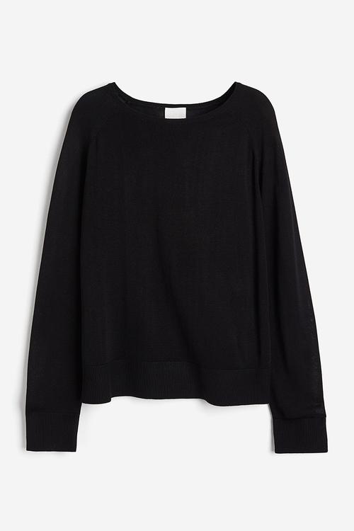 Fine-knit jumper - black