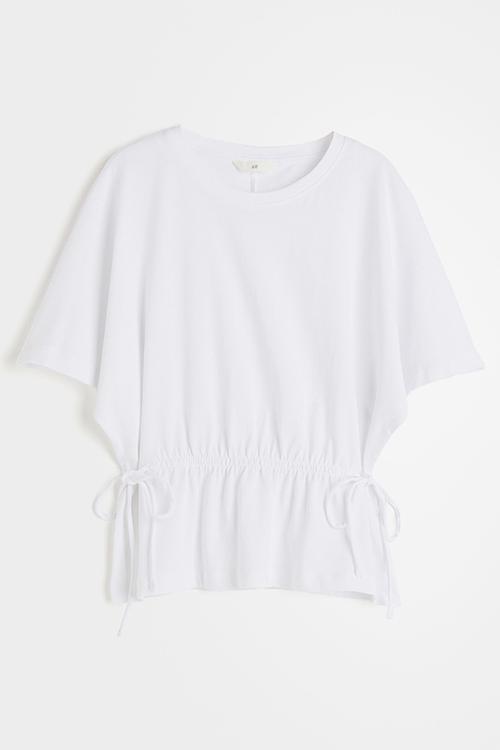 Tie-detail top - white