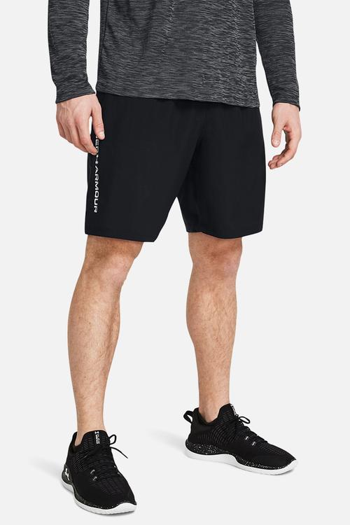 Ua woven wdmk shorts - black & white