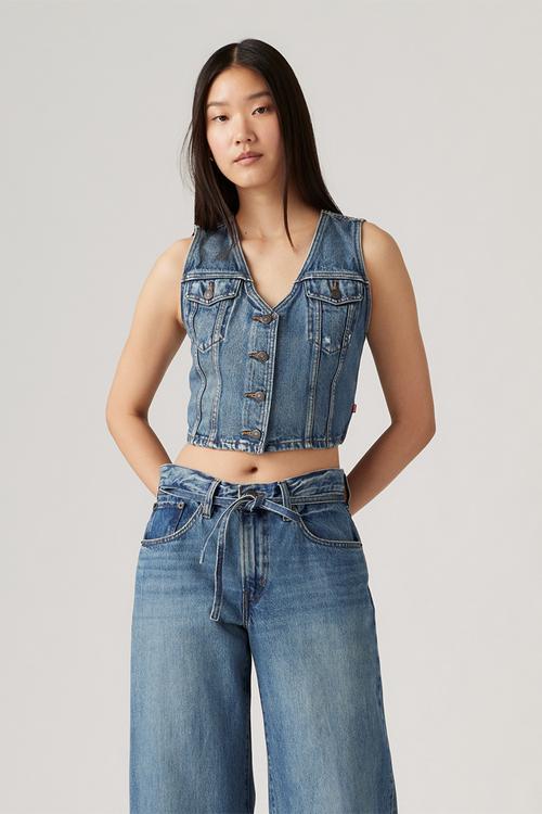 Bella denim corset low fi prep vest trnsitnl - blue
