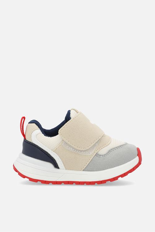 Colour block sneakers - beige & grey