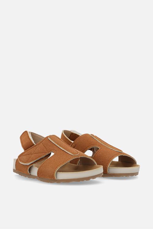 Faux suede sandals - brown