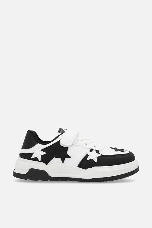 Star décor sneakers - black & white
