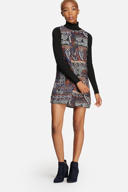 Geometric Scoop Neck Dress