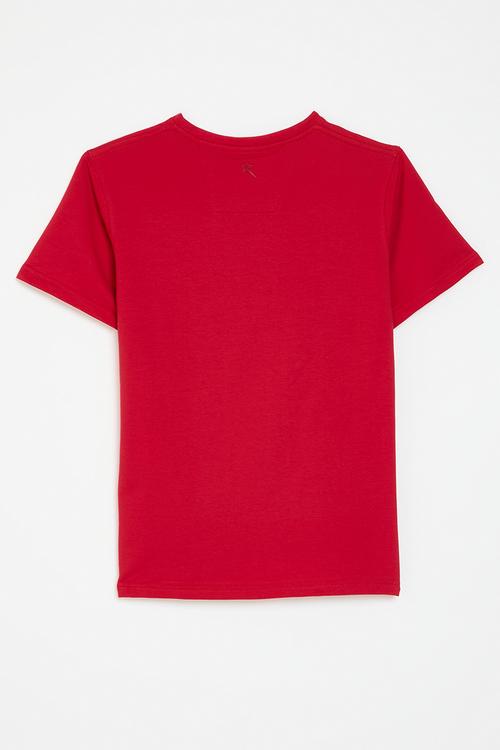 Boys v-neck fashion tee - red