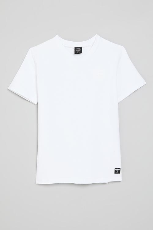 Boys v-neck fashion tee - white