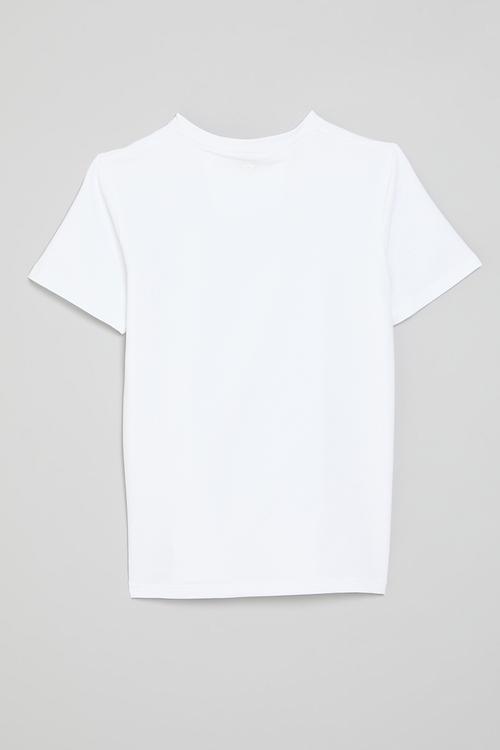 Boys v-neck fashion tee - white