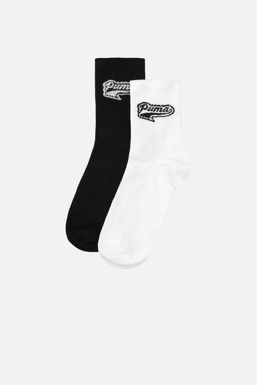 Mens Script logo low crew sock - Puma White / Puma Black