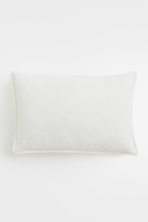 Linen-blend cushion cover - white