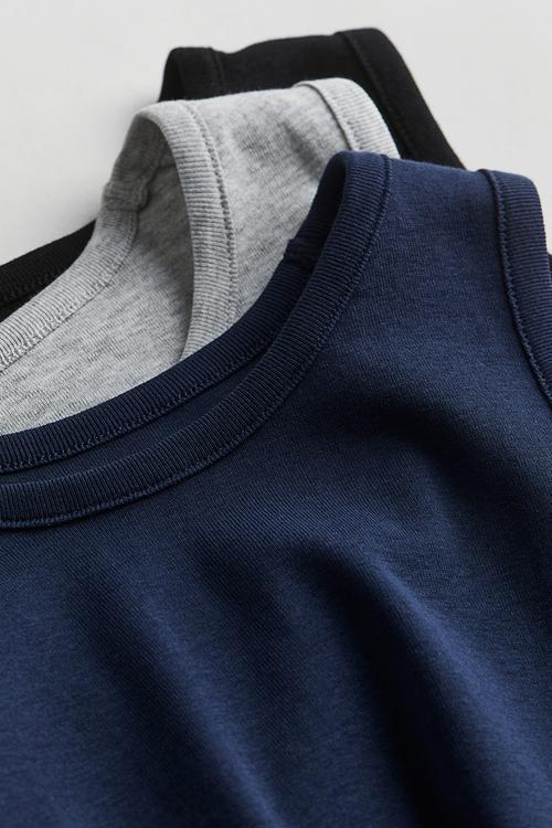 3-Pack cotton jersey vest tops - multi