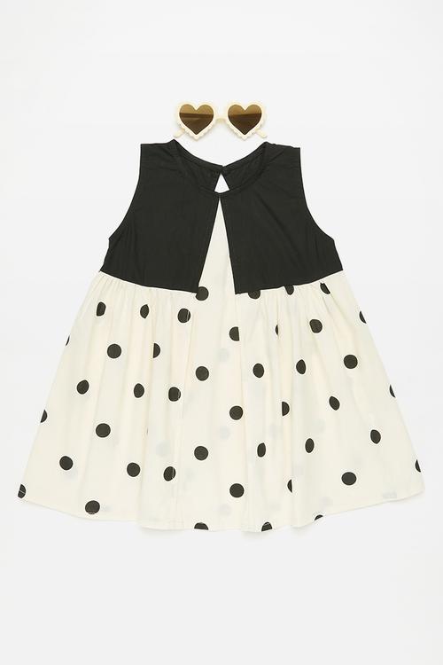 Polka dot dress - black & white