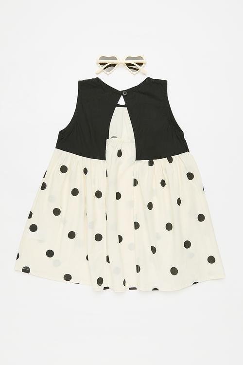 Polka dot dress - black & white