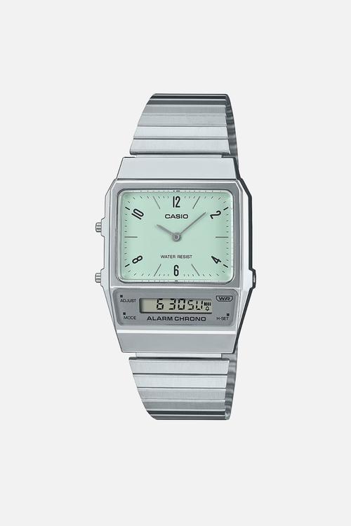 Retro digi chrome watch - silver