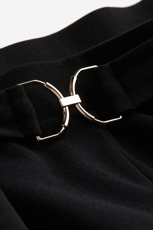 Buckle-detail tailored trousers - black