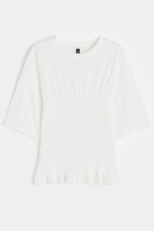 Smocked top - white