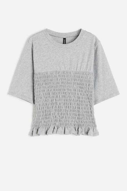 Smocked top - grey