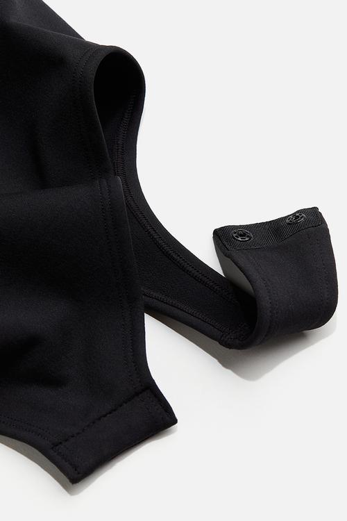 Stretchy & sculpting firm shape thong body - black