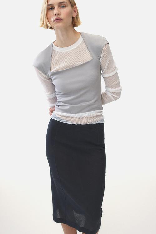 Cap-sleeved top - grey