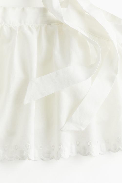 Linen-blend top - white