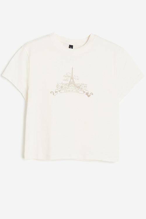 Printed t-shirt - cream champ de mars