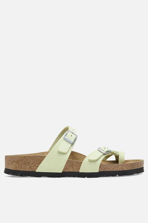 Mayari leather narrow - faded lime